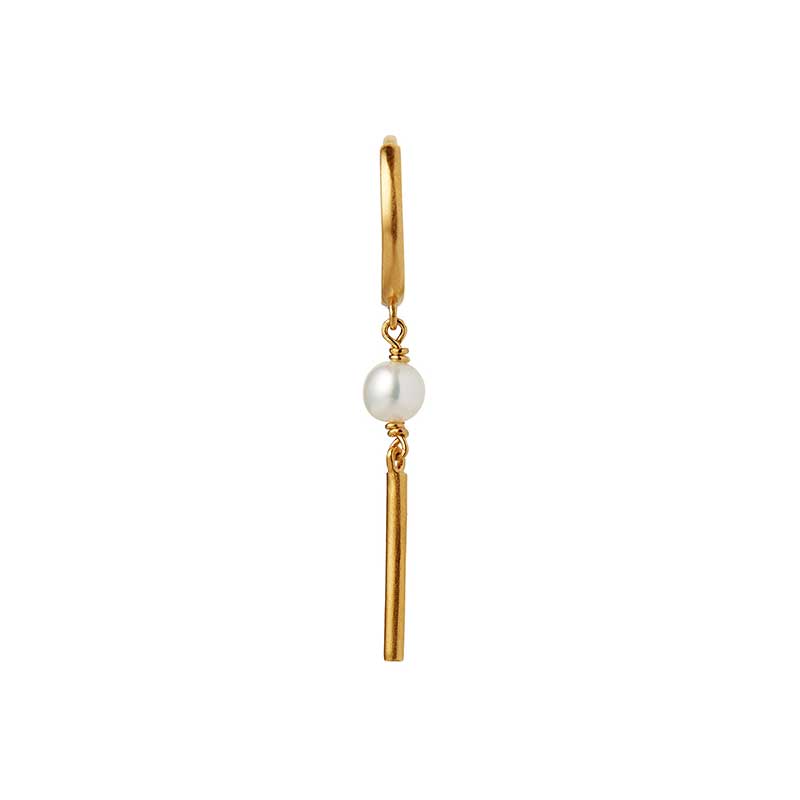 STINE A HUGGIE WITH PIN AND PEARL EARRING GULD