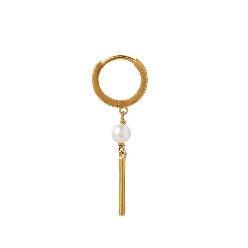 STINE A HUGGIE WITH PIN AND PEARL EARRING GULD