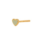 STINE A PETIT LOVE HEART OLIVE GREEN ØRESTIK GULD