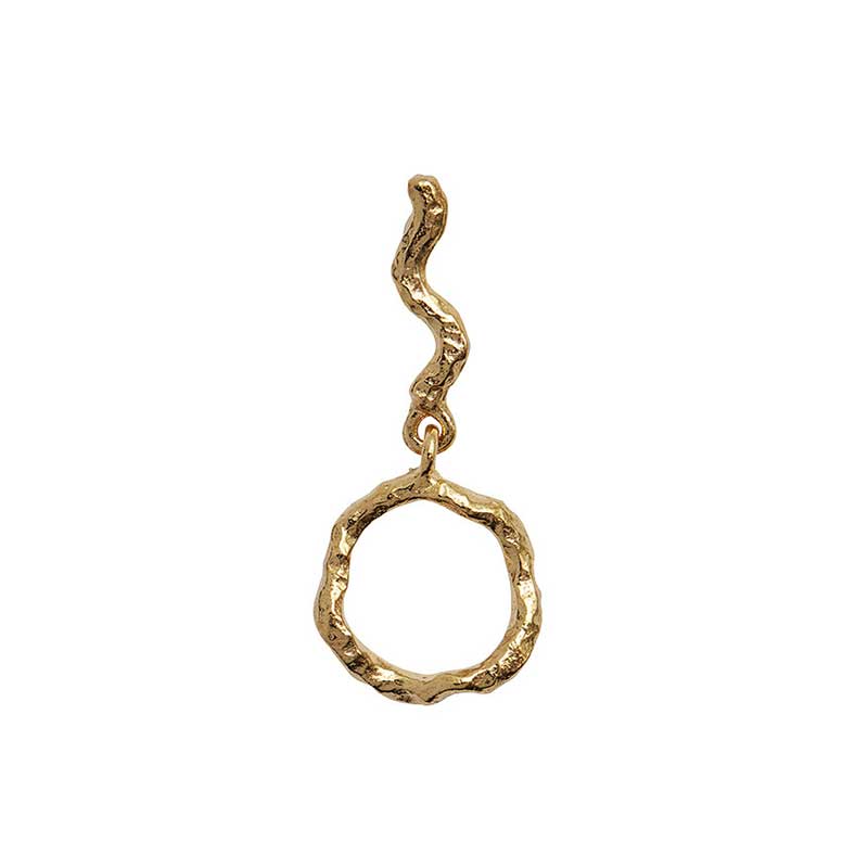 STINE A PETIT WAVY DANGLING CIRCLE GULD