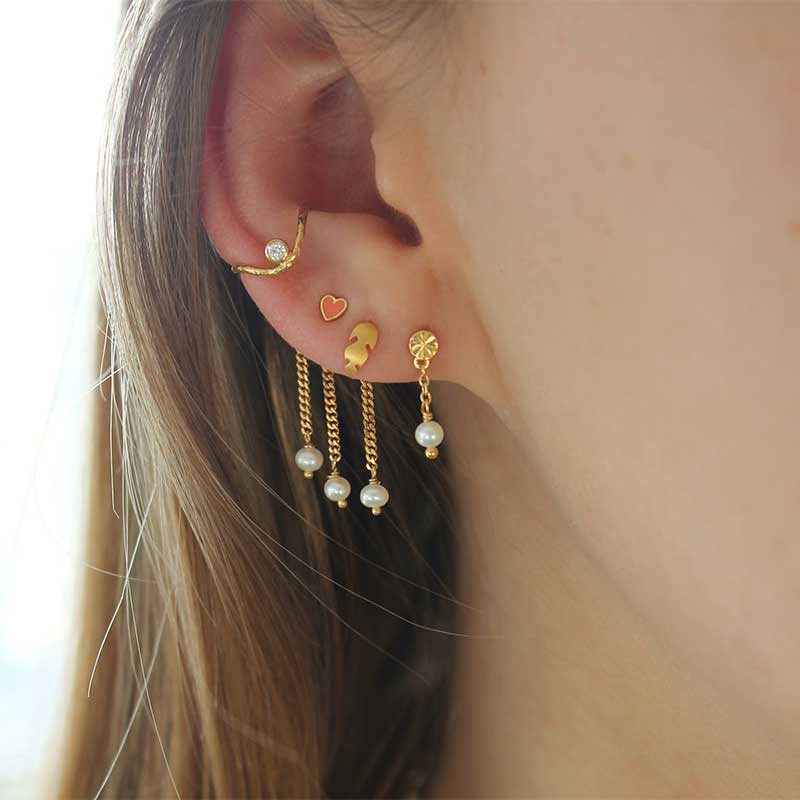 STINE A TRES PETIT ETOILE EARRING WITH PEARL GULD