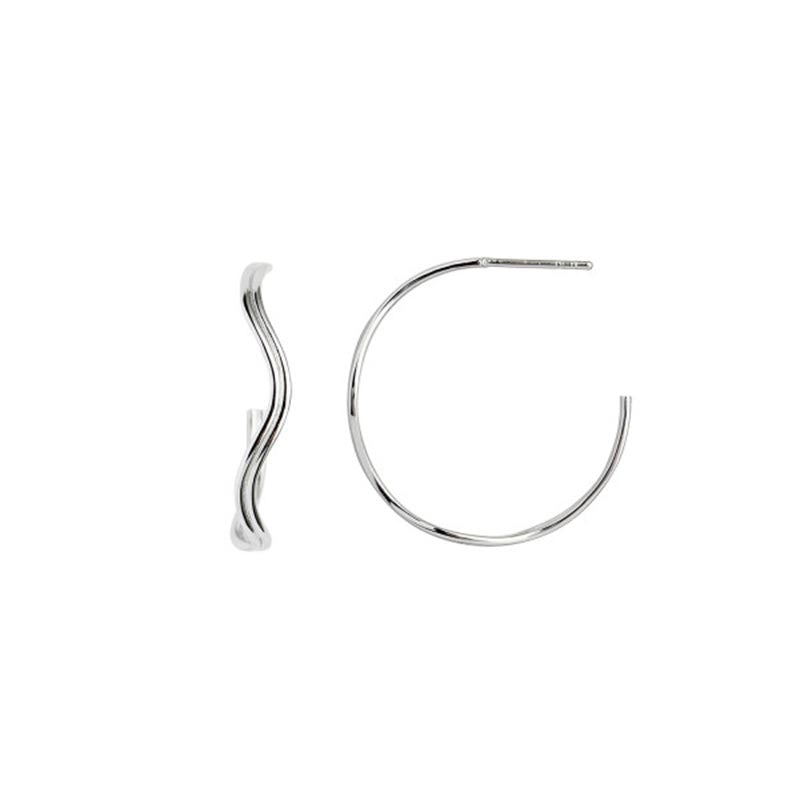 STINE A LOVE WAVE CREOL EARRING SØLV